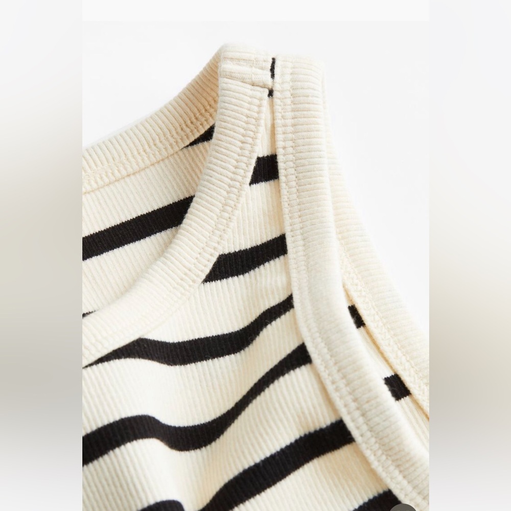 H&M Ribbed Striped Crop Top Tank - Picture 7 of 16